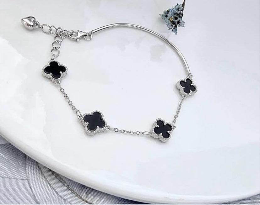 ✨ Gourmette en Trèfle – Argent Massif 925 ✨