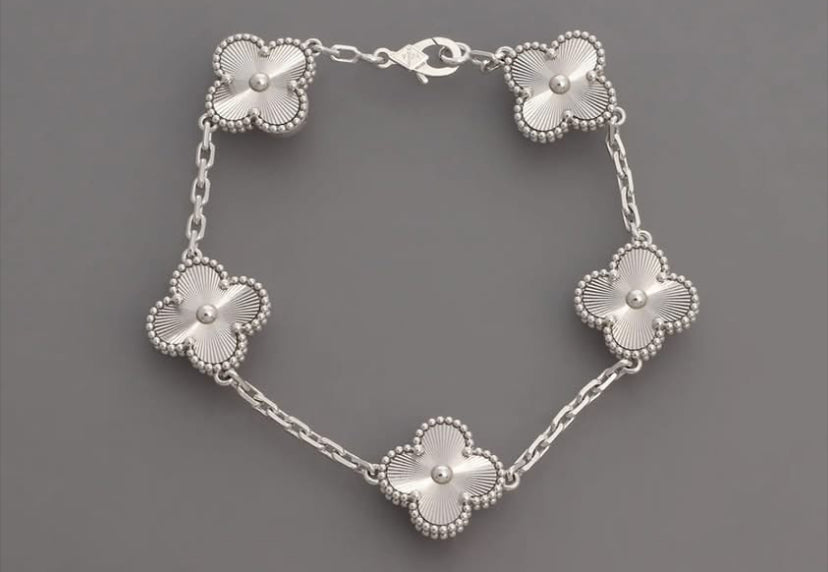 ✨ Gourmette en Trèfle – Argent Massif 925 ✨