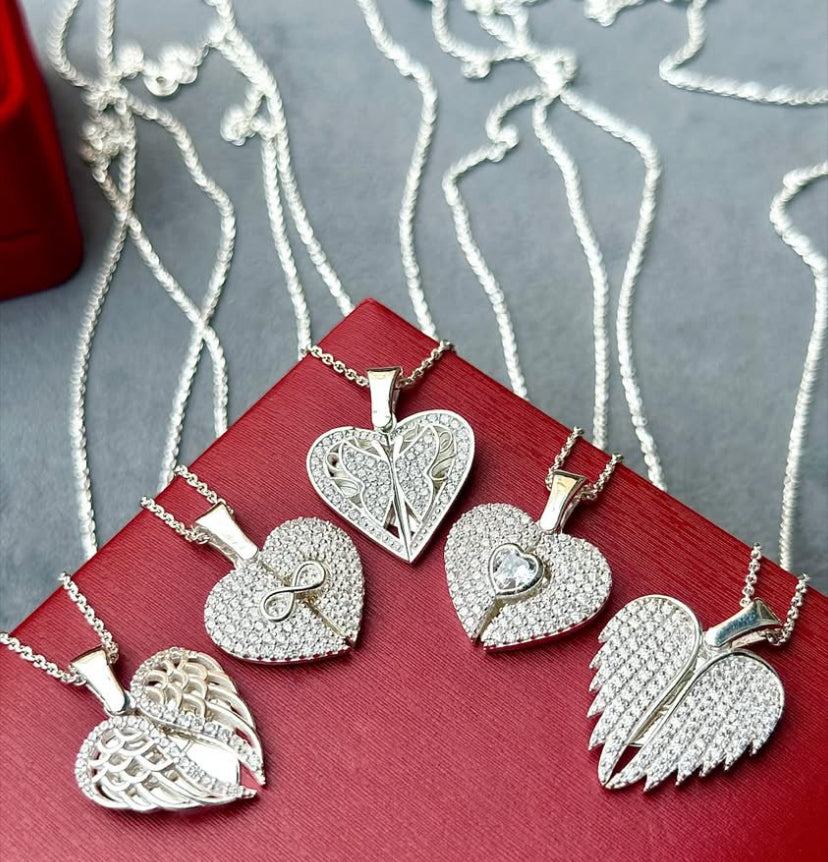 Pendentifs en argent sertis de zircon