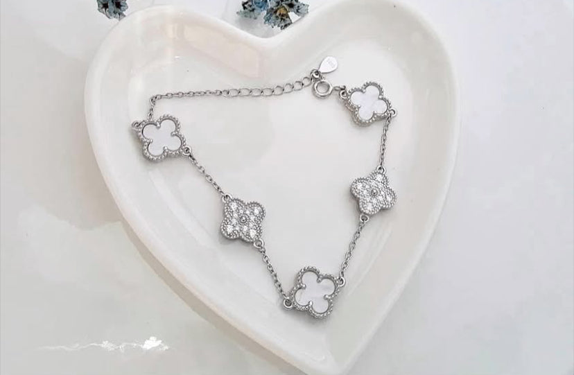 ✨ Gourmette en Trèfle – Argent Massif 925 ✨